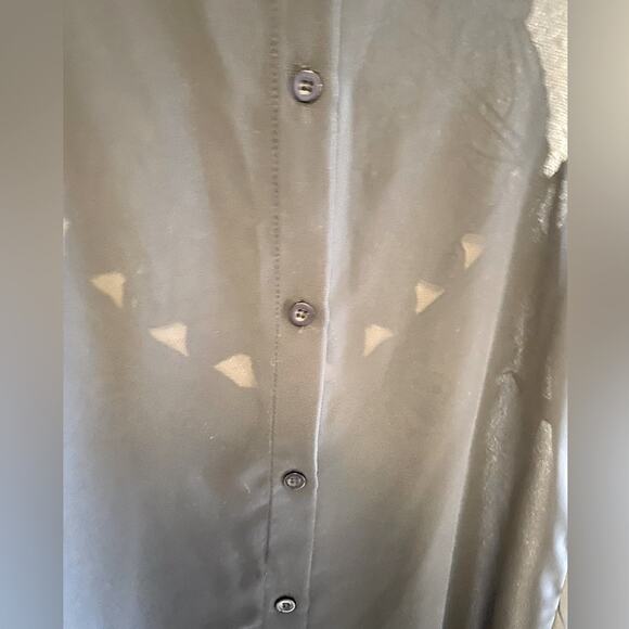 Kenar Navy Blue Sleeveless Sheer Round Neck Embroidered Blouse Size M - Picture 4 of 7